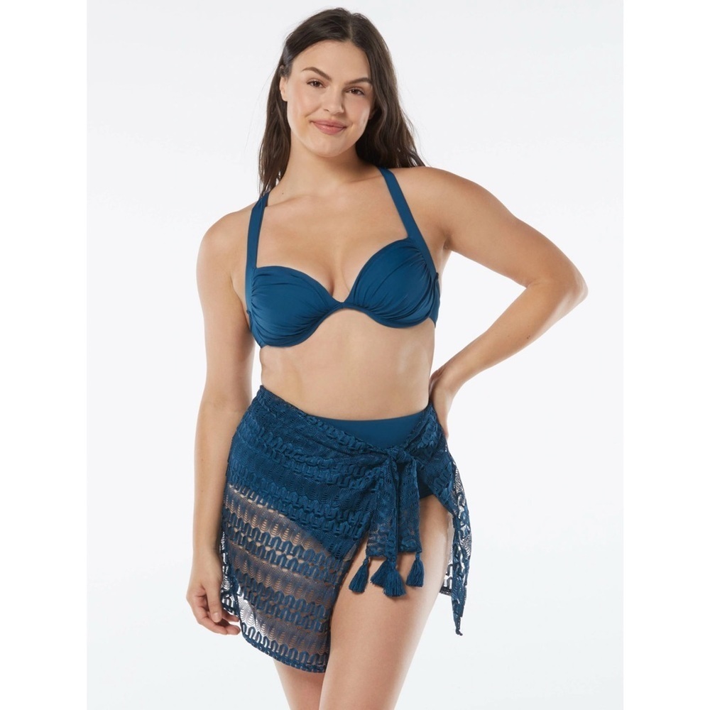 NWT Coco Reef Contours Lapis Push Up High Waisted Bikini Set Sz XL 16/40C